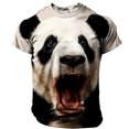 thumbnail image 3 of Men's 3D Panda Printed Graphic T-Shirts Funny Animal Face Novelty Tees Short Sleeve Crew Neck Casual Summer Pullover Tops for Men Everyday Wear, 3 of 5
