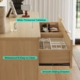 thumbnail image 3 of Linsy Home Fluted Dressers for Bedroom, Wide Chest of 6 Drawers, Oak, 3 of 10