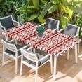 thumbnail image 2 of Red Orange Southwest Table Cloths for 5 Foot Rectangle Tables, Aztec Boho Ethnic Geometric Art Patio Waterproof Elastic Fitted Tablecloths, Washable Rectangular Table Cover for Camping, 2 of 8