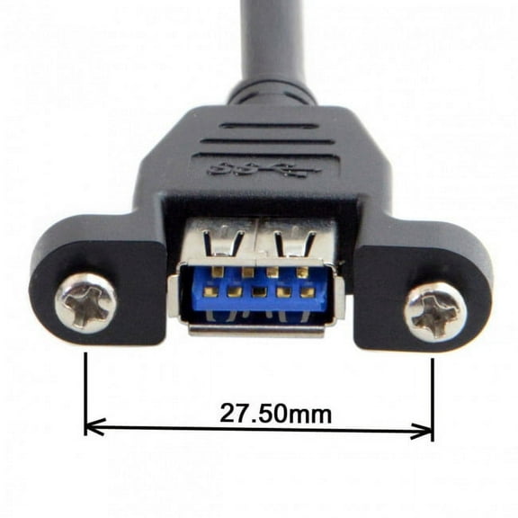 JSER USB 3.0 Single Port A Female Screw Mount Type to Down Angled Motherboard 20pin Header Cable 90 Degree