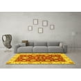 thumbnail image 3 of Ahgly Company Indoor Square Oriental Yellow Traditional Area Rugs, 6' Square, 3 of 4