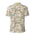 thumbnail image 3 of Vsdgher Daisy Print Men's Short Sleeve Stretch Polo Shirt, Moisture-Wicking Performance Polo Shirt, 3 of 8