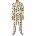 thumbnail image 3 of Fotbe Hohey Bee Golden2 Pattern Long Sleeve Pajama Set for Men,Sleepwear Set,2-piece Loungewear Set,Soft PJs Comfy Nightwear with Pockets-XX-Large, 3 of 7