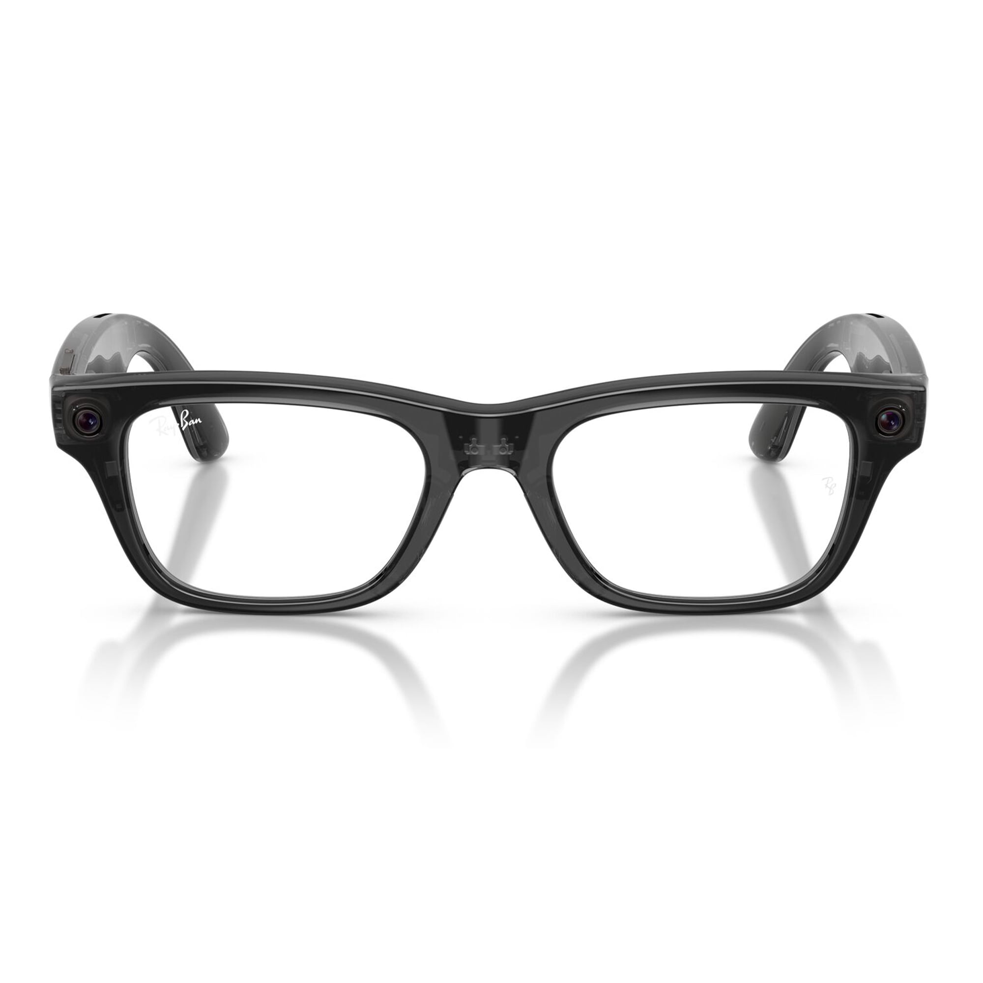 Ray-Ban Unisex Size 54 AI Smart Meta Gen 2 Blayzer Optics Glasses with Charging Case, Transparent Black/Clear