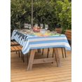 thumbnail image 3 of Outdoor Tablecloth with Umbrella Hole for Patio/Picnic/Party/Camping, Lemons Coastal Waterproof Table Cloth Rectangle Table Cover Washable, Summer Botanical Floral Striped Farmhouse (60"x 102"), 3 of 8