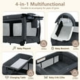 thumbnail image 2 of LINLUX Pack  and Play w/ Bassinet & Changing Table, Baby Playard for Toddler, Newborn Crib Baby Bed,Dark Gray, 2 of 7