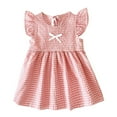 thumbnail image 2 of JDQJBZ Robe Bébé Fille Enfant Été Plage Robe d'Été Imprimé à Carreaux Sans Manches Col Rond Robe Décontractée, 2 of 4