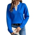 thumbnail image 3 of Horkkom Fall Sweaters for Women Soft Comfy Pullover Sweaters Casual V Neck Sweaters XL, 3 of 4