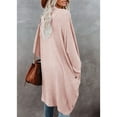 thumbnail image 3 of Dellytop Womens Open Front Knit Cardigan Long Batwing Sleeve Sweater Coat, 3 of 3