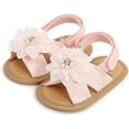 thumbnail image 6 of Baby Girls Floral Closed Toe Sandals Non-Slip Soft Rubber Sole Infant Toddler Summer Walking Shoes, 6 of 7