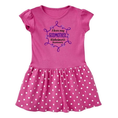 

Inktastic I Love My Godmother Alzheimer s Awareness with Purple Hearts Gift Baby Girl Dress