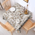 thumbnail image 2 of Beige Daisy Pattern Square Tablecloth,Waterproof Square Table Cover,Wipeable Spillproof Washable Table Cover for Home Kitchen Party Decor 60"x60"(152x152cm), 2 of 6