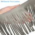 thumbnail image 4 of Uxcell 2 Yards 12 Inch Faux Leather Fringe Trim Tassel Fringe for Sewing, Gray, 4 of 6