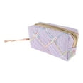 thumbnail image 1 of 1 Pc Bolsa de Maquillaje Portátil con Lazo de Diamante para Mujeres para Viajes, Vacaciones y Camping, Color Púrpura PU, 1 of 3