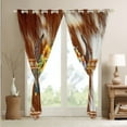 thumbnail image 4 of Brown Cowhide Western Curtains & Drapes,Bull Skull Curtains Bohemian Sunflower Watercolor Feather 30%-50% Blackout Curtains,Flowers Butterfly Gothic Bone Skeleton Western Decor, 4 of 6