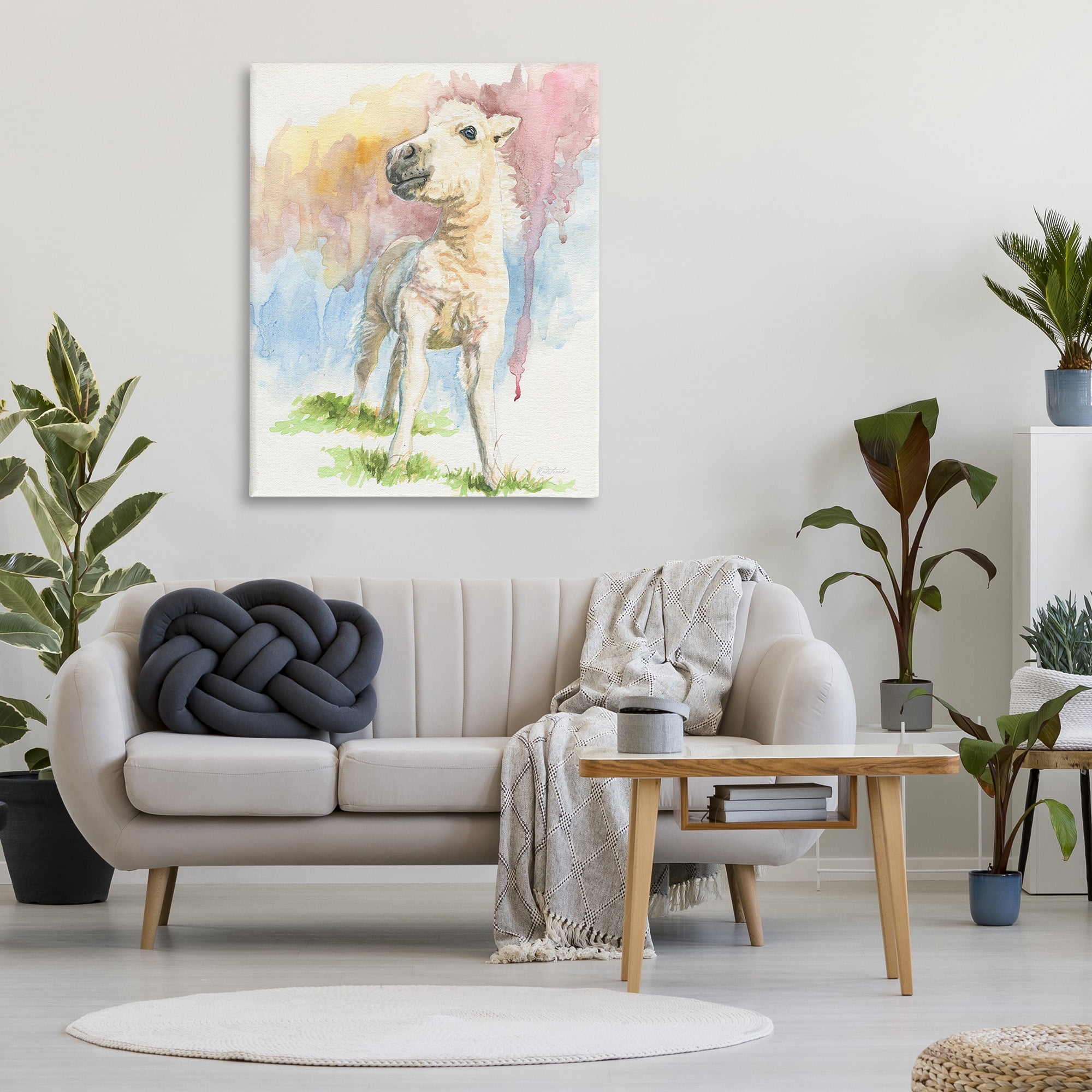 Stupell Industries Modern Foal Painting Animals & Insects Painting Gallery Wrapped Canvas Art Print Wall Art, 36 x 48