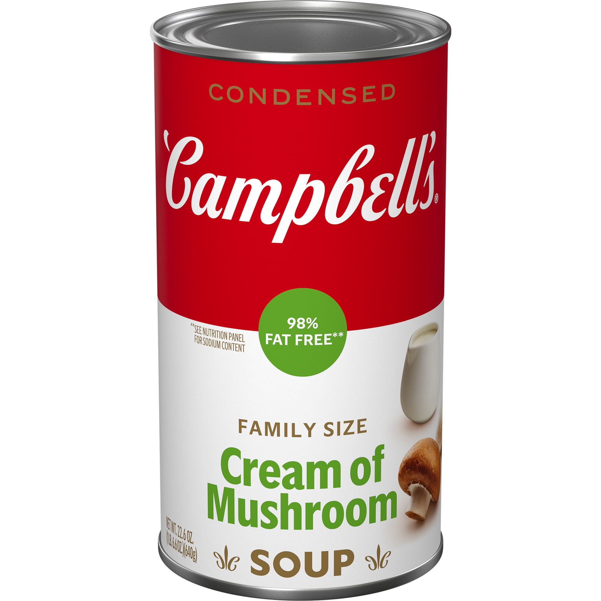 Campbell’s Condensed 98% Fat Free Cream of Mushroom Soup, 22.6 Ounce Can