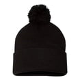 thumbnail image 3 of Couver Unisex 12 inch Knit Acrylic Warm Winter Beanie Hat with Pom Pom (Black) , 1 Piece, 3 of 11