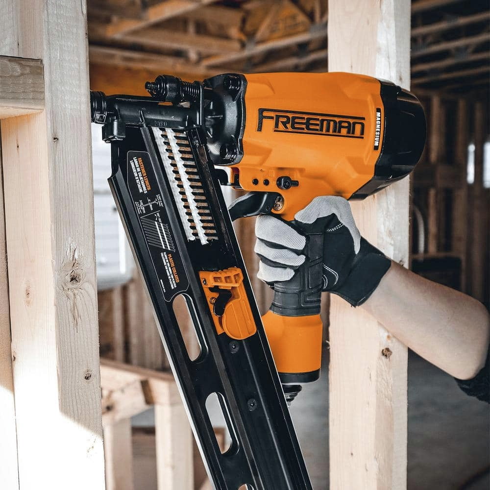 Freeman G2FR2190 2nd Generation Pneumatic 21 Degree 3-1/2" Framing Nailer with Adjustable Metal Belt Hook and 1/4" NPT Air Connector