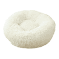 thumbnail image 1 of Cama Redonda De Donut Para Perro Gato Felpa Relajante Cómoda Estera Para Dormir Cesta Blanca 40cm, 1 of 5