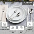thumbnail image 4 of Impressa 20-Piece Silverware Set Flatware Stainless Steel Utensils for Kitchen Apartment Essentials - Service for 4 - Tableware Home Cutlery Set Dishwasher Safe, Hammered, 4 of 7