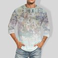 thumbnail image 2 of Men'S Round Neck Three-Quarters Sleeve Top Casual Fashion T-Shirt S, 2 of 5