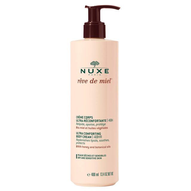 Nuxe Ultra-Comforting Body Cream, Rêve de Miel - Body Moisturizer with Shea Butter for Dry, Sensitive Skin, 13.4 Fl Oz