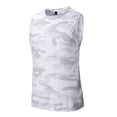 thumbnail image 2 of Men's Camo Print Sleeveless Tank Top, Quick Dry Workout Muscle Tee, Crew Neck Breathable Gym Shirt for Running, Training & Casual Wear White XL, 2 of 5