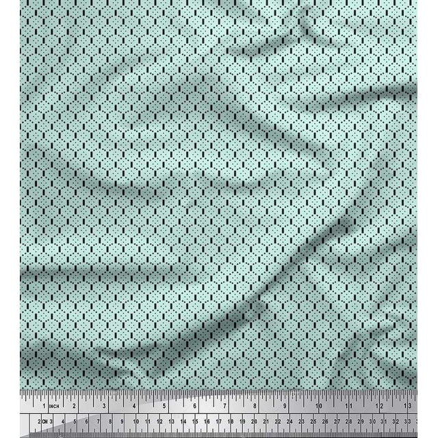 Soimoi Viscose Chiffon Fabric Honeycomb Geometric Decor Fabric Printed Yard 42 Inch Wide