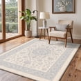 thumbnail image 4 of GENIMO 2'x7' Runner Rug, Machine Washable Non Slip Low Pile Hallway Runner Rug for Kitchen Laundry Room, Botanical Floral, Dusty Blue, 4 of 5