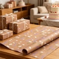 thumbnail image 4 of JollyMart Floral Kraft Wrapping Paper,1 Pack,17" x 118",Premium Brown Gift Wrap with Watercolor Flower Print for Birthday,Wedding,Bridal Shower,Party,Holiday,All Occasion, 4 of 7