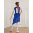 thumbnail image 4 of Jowowha Girls Irregular Dance Dress Shiny Sequins Hollow Back Lyrical Ballet Modern Lyrical Dance Royal Blue 8, 4 of 5