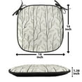 thumbnail image 5 of Leaves Chair Seating Cushion Set of 4, Vertically Arranged Branches with Leaf Motifs Spring Seasonal, Seat Pads for Office with Anti-slip Backing, 16"x16", Eggshell Dark Pine Green, by Ambesonne, 5 of 7