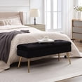 thumbnail image 3 of Storage Bench-Entryway Bench,Ottoman for Bedroom End of Bed,Modern Velvet Benche Bedroom Benches for Foot of Bed,Upholstered Bench with Golden Legs 40" Black, 3 of 6