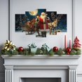 thumbnail image 3 of ZHONGYUTONG 5 Piece Christmas Wall Art Santa Claus and Reindeer Pictures Large Xmas Canvas Painting Prints Winter Holiday Home Wall Decor Framed (8x14inx2pcs 8x18inx2pcs 8x22inx1pcs), 3 of 4