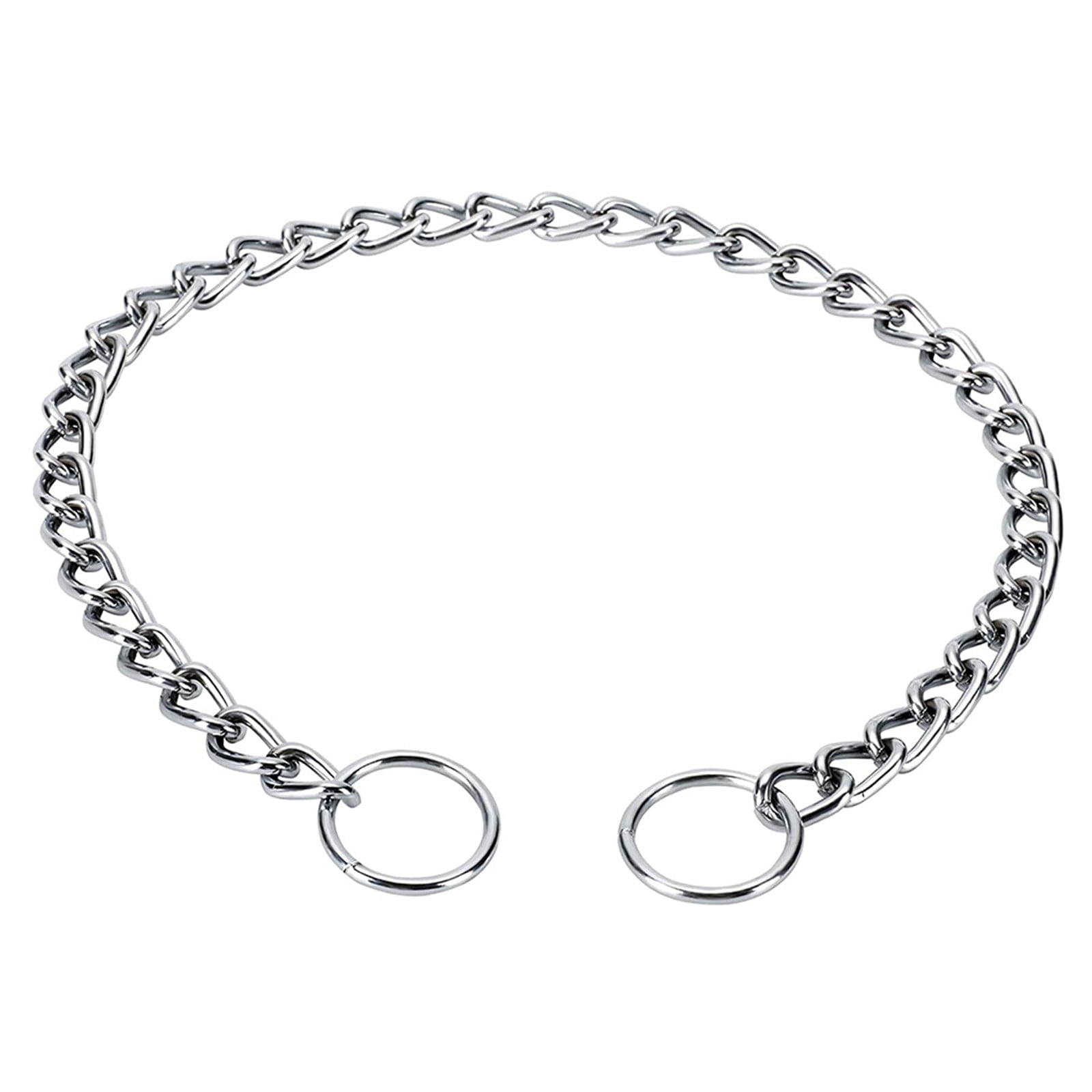Chain Dog Training Choke Collar Dog Training Collar Chain Slider Collar Suitable For Small Medium And Large Dogs(M Silver)