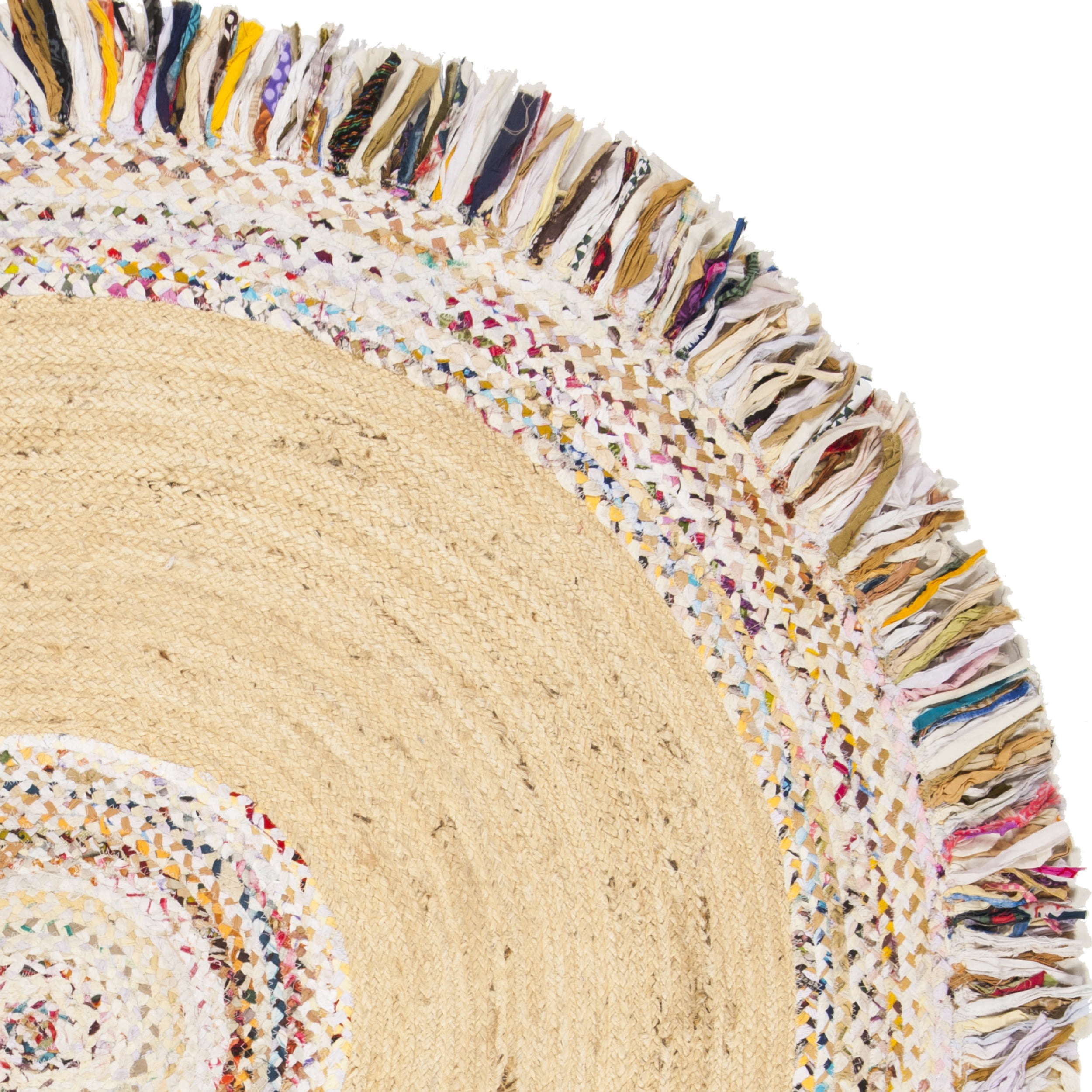 SAFAVIEH Cape Cod Keeleigh Geometric Area Rug, Ivory/Light Beige, 6' x 6' Round