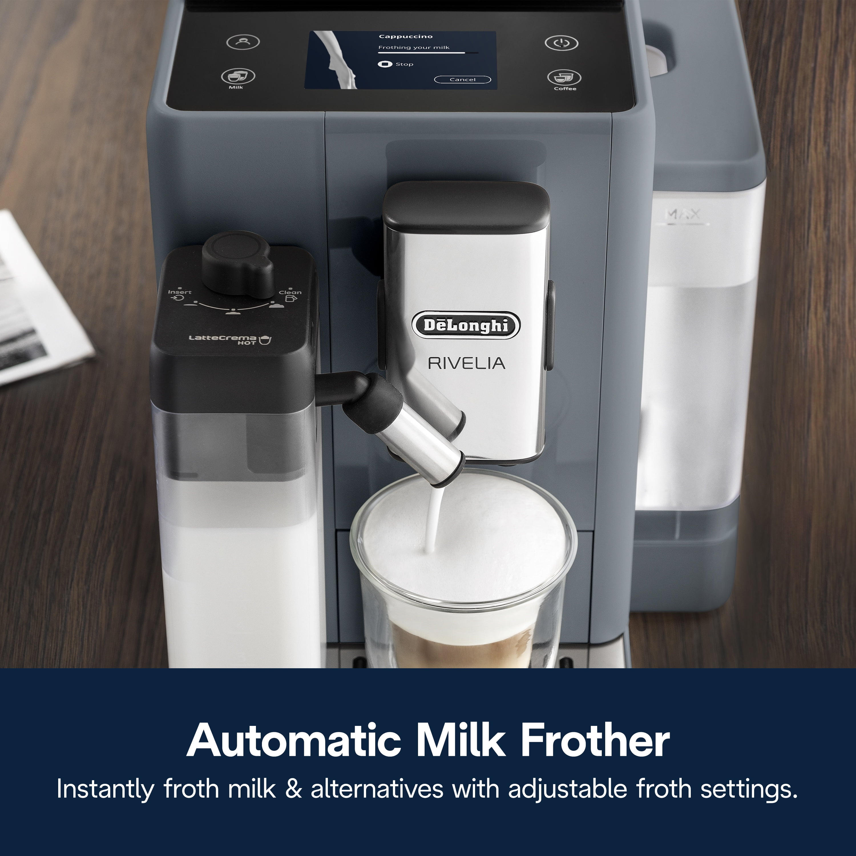 Rivelia Fully Automatic Espresso Machine, Blue-Grey