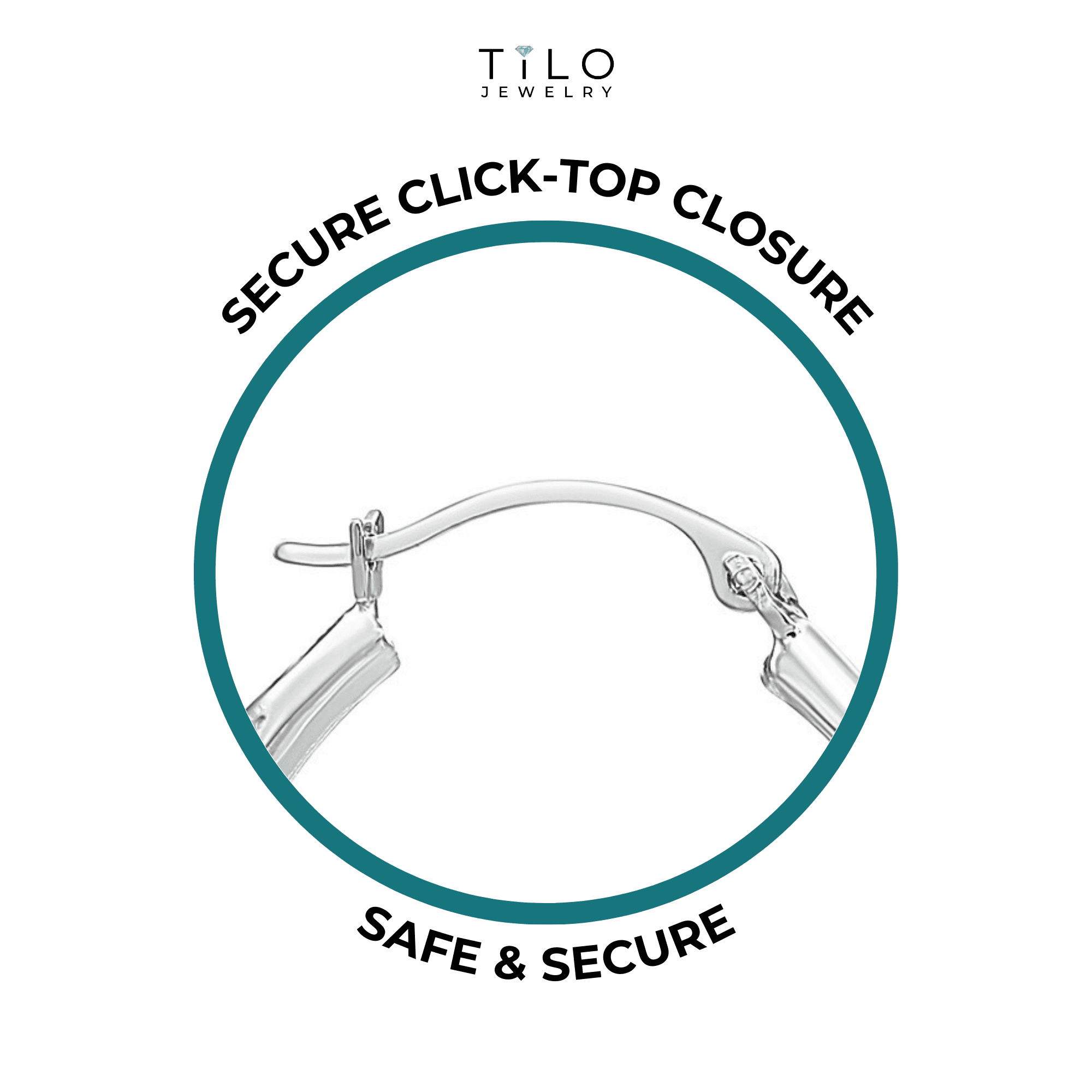 Tilo Jewelry 14K White Gold Large Oval Gold Hoop Earrings (25mm - 1 Inch) for Women & Unisex