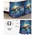 thumbnail image 3 of Abstract Ocean Bed Skirt Queen Size 16" Drop Sea Turtle in Starry Night Ruffled Wrap Around Bed Skirts Adjustable Elastic Bedskirt Dust Ruffle for Queen Size Bed, 3 of 7