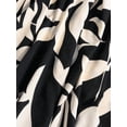 thumbnail image 5 of Womens Black And Cream Leaf Print High Waist A-Line Maxi Skirt, Flowing Summer Holiday Skirt, 5 of 8