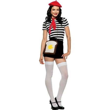Seeing Red Inc French Toast Costume Accessory Supplies for Adults, Include a Red Beret, a Toast-Shaped Purse, and Sash