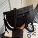 thumbnail image 5 of Bolso de pecho para mujer, bolso de cintura sólido informal de lona para correr, bolso de viaje para senderismo (negro), 5 of 8