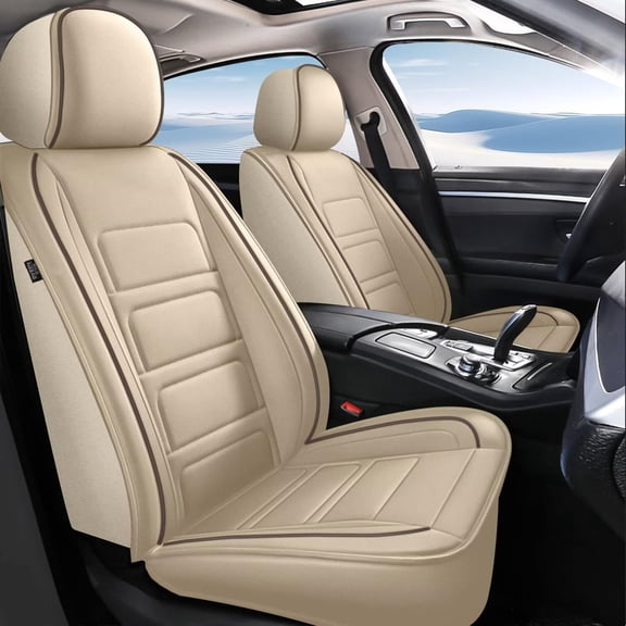 HQBQBUG Car Seat Covers for Nissan Sentra 2008-2025 Front Seat Breathable Leather Vehicle Seat Cushion Suitable for All Seasons Gray,Front Seat