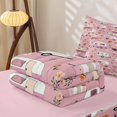 thumbnail image 5 of catabedysis Floral Camping Zipper Twin Comforter Sets with Fitted Sheet and 2 Pillowcases For Girls,Vintage Camper Pattern Zipper Bedding Set,Pink White,Pink Reversible,4-Piece, 5 of 7