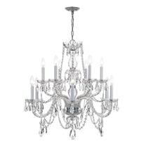 Crystorama Traditional Crystal 12 Light Italian Crystal Chrome Chandelier - 31'' W x 26'' H