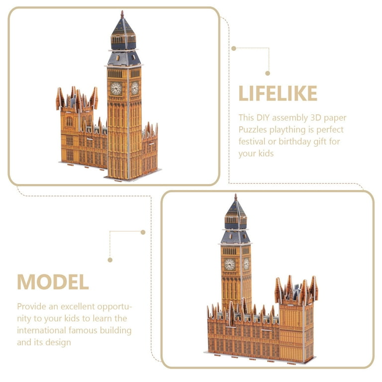 1 Set of Big Ben 3D Puzzle Interesting DIY 3D Puzzle