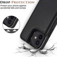 thumbnail image 3 of Allytech 2 in 1 Detachable Wallet Case for iPhone 12 Pro / 12 6.1" with Card Holder, [Large Capacity] PU Leather Magnetic Snap Kickstand Shockproof Anti-Drop Case Support Wireless Charging, Black, 3 of 9