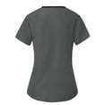thumbnail image 3 of Nmnitkp Scrubs for Women Set Color Block Scrubs Set Short Sleeve V-Neck Cargo Pockets Loose Fit Four-Way Stretch Moisture-Wicking Antimicrobial Caregiver Nursing Medical Uniforms Gray,S, 3 of 8