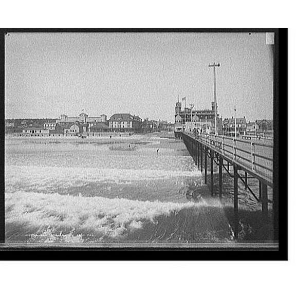 Historic Print, Old Orchard, Me., from pier, 16" x 20"